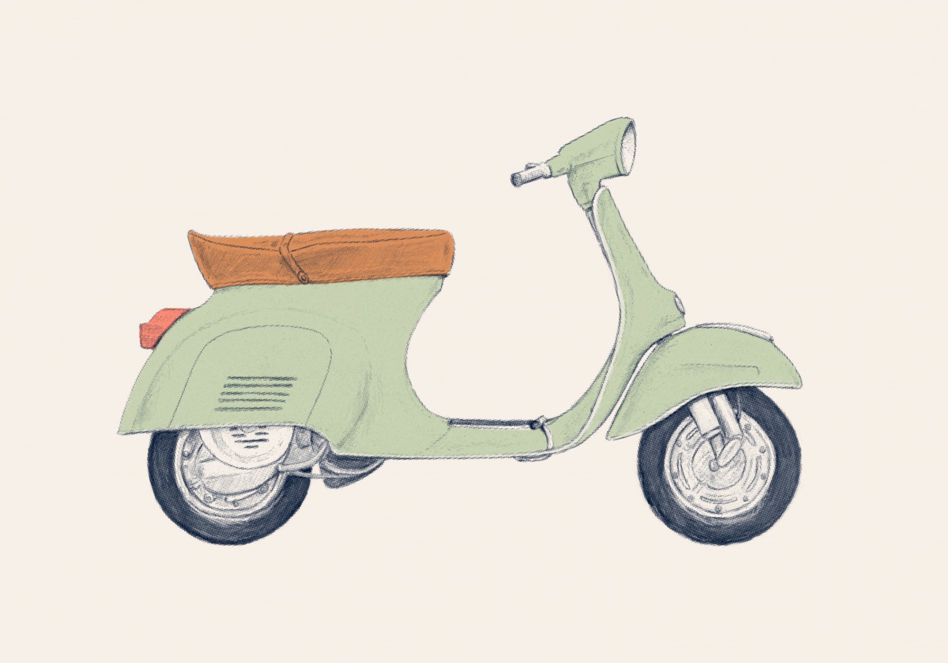 Vintage grüner Roller