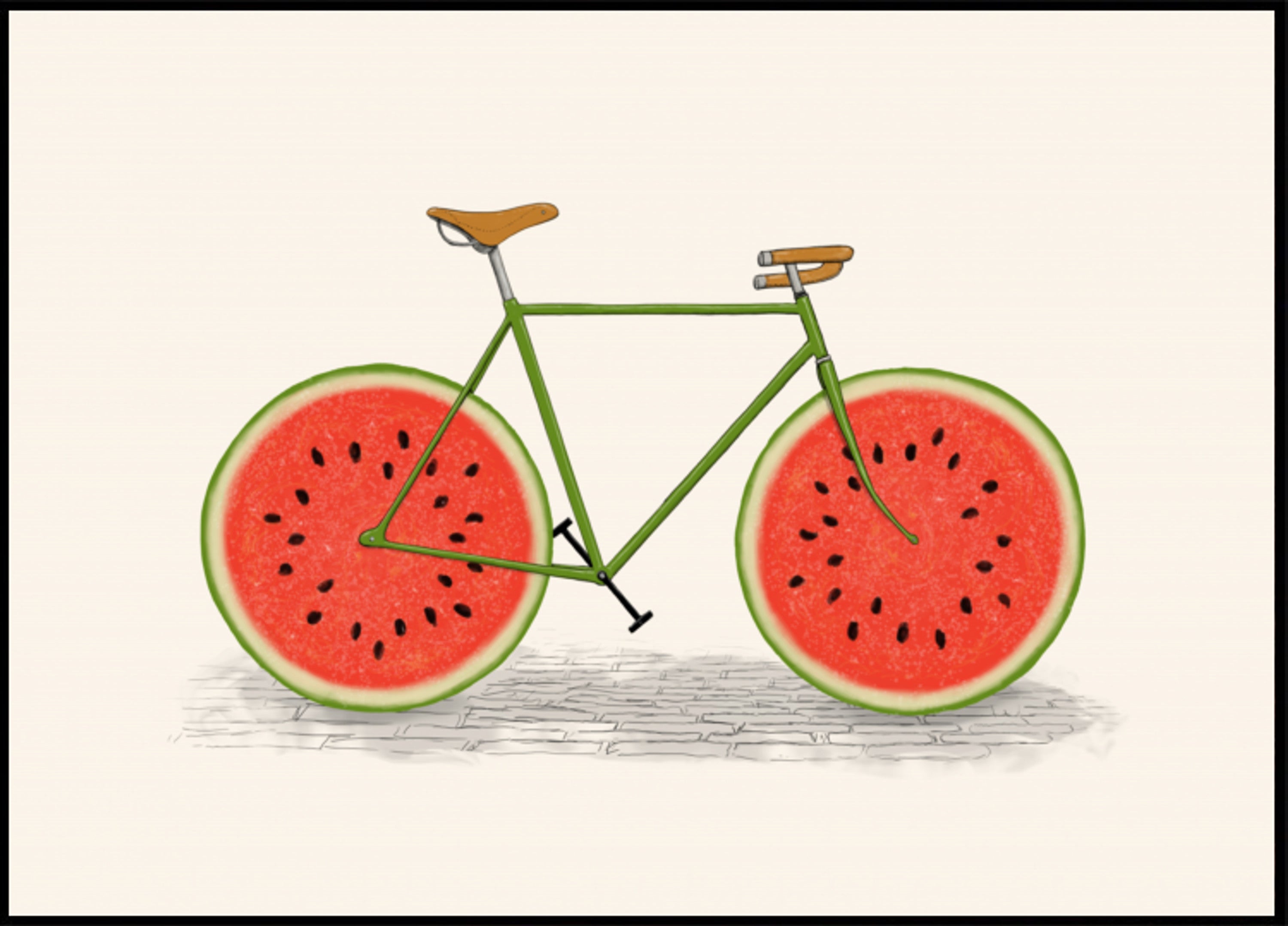 Wassermelonen-Fahrrad