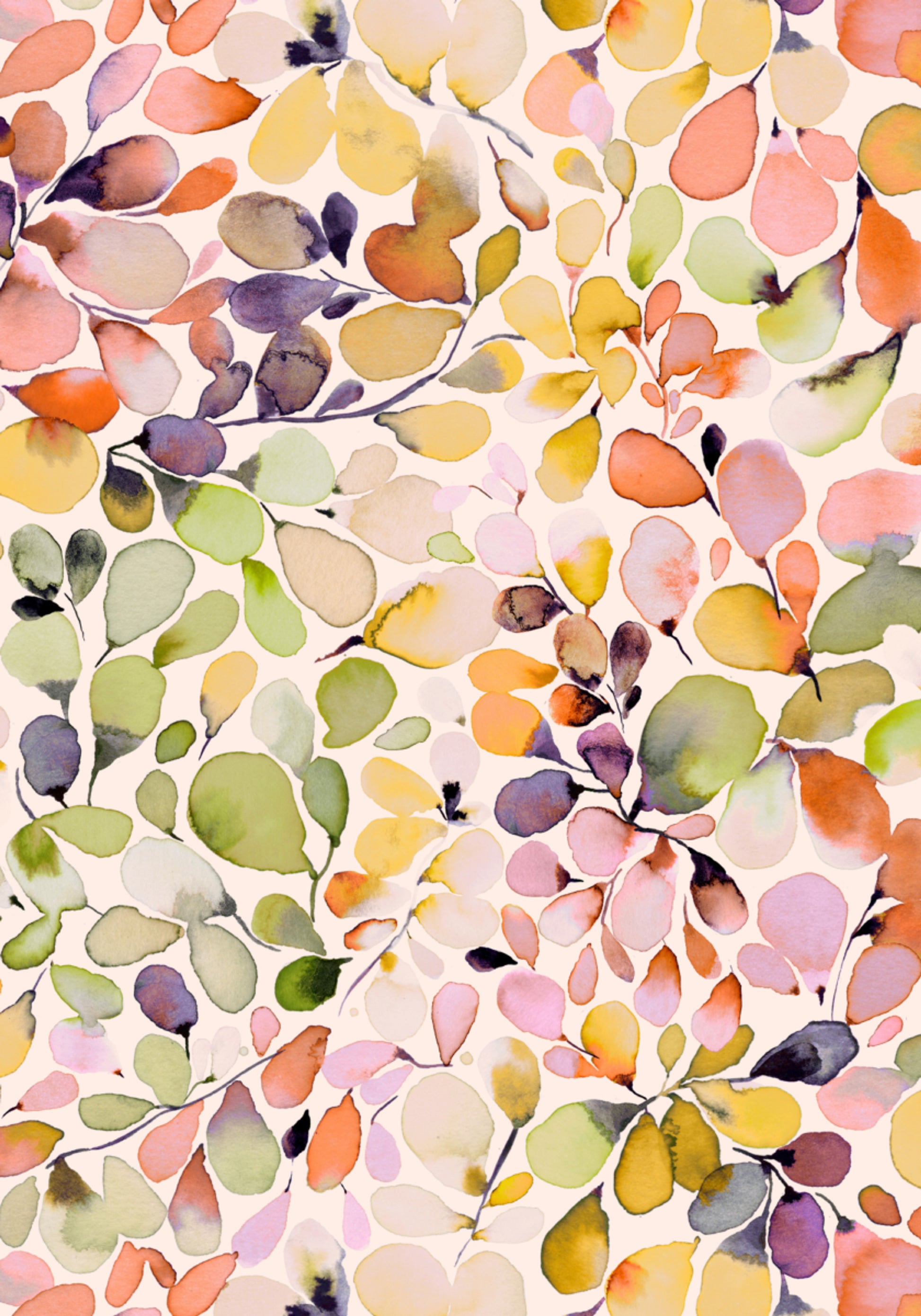 Bunte Aquarellblätter