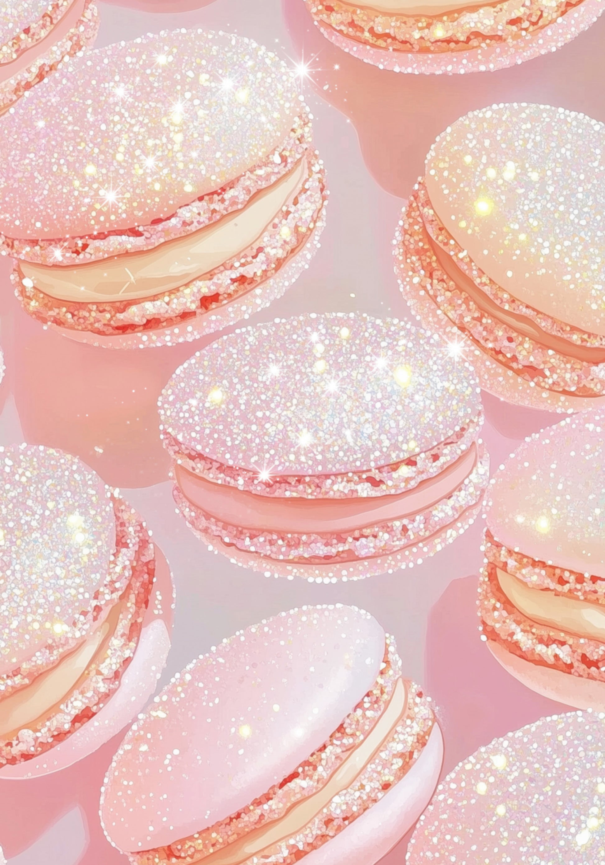 Glitzernde rosa Macarons