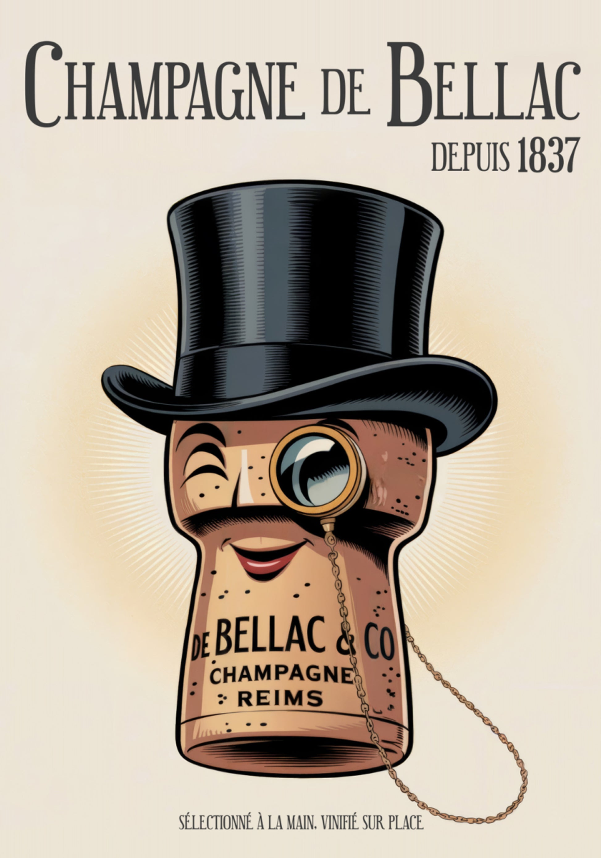 Eleganter Champagnerkorken-Charakter