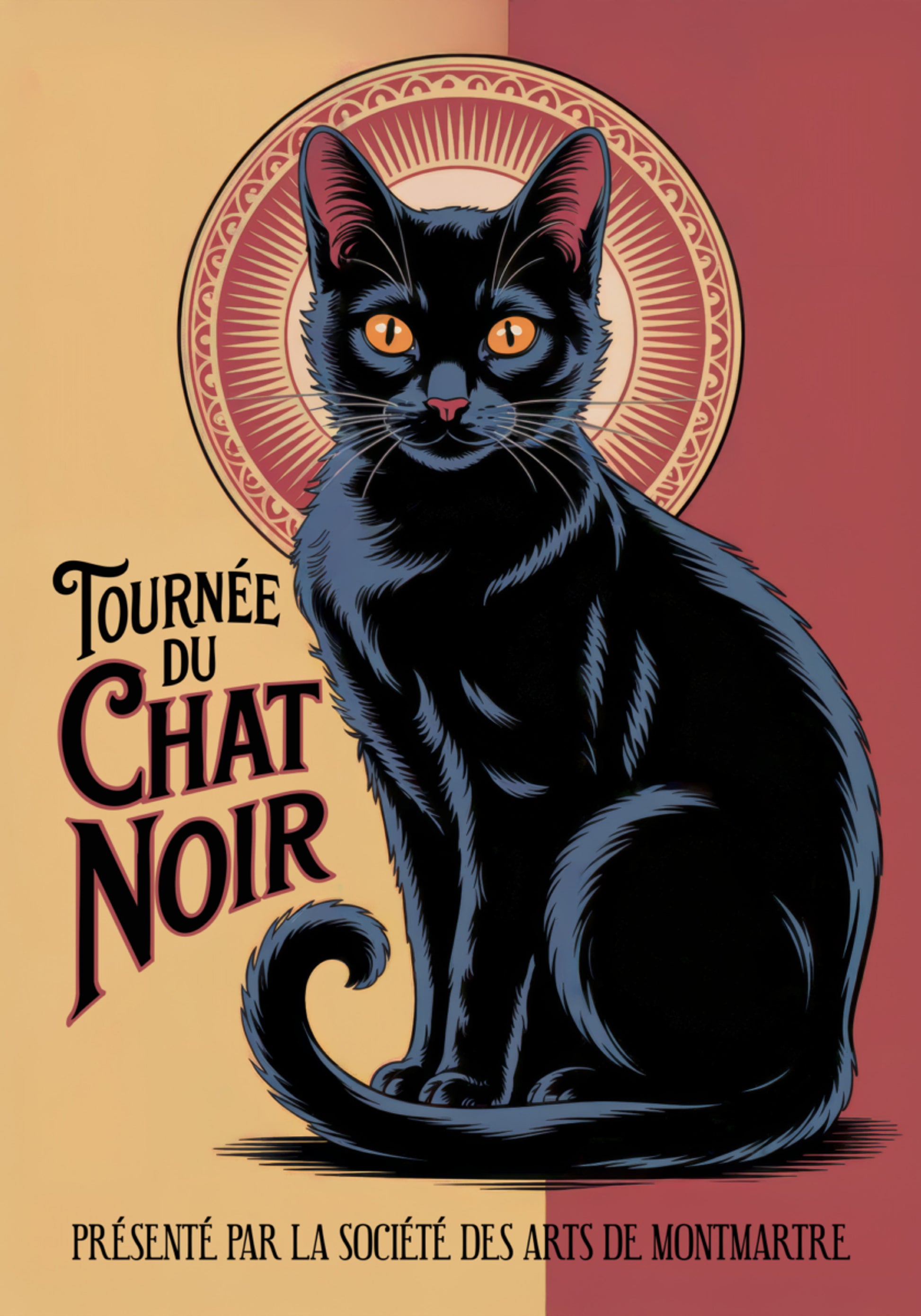 Vintage französische schwarze Katze