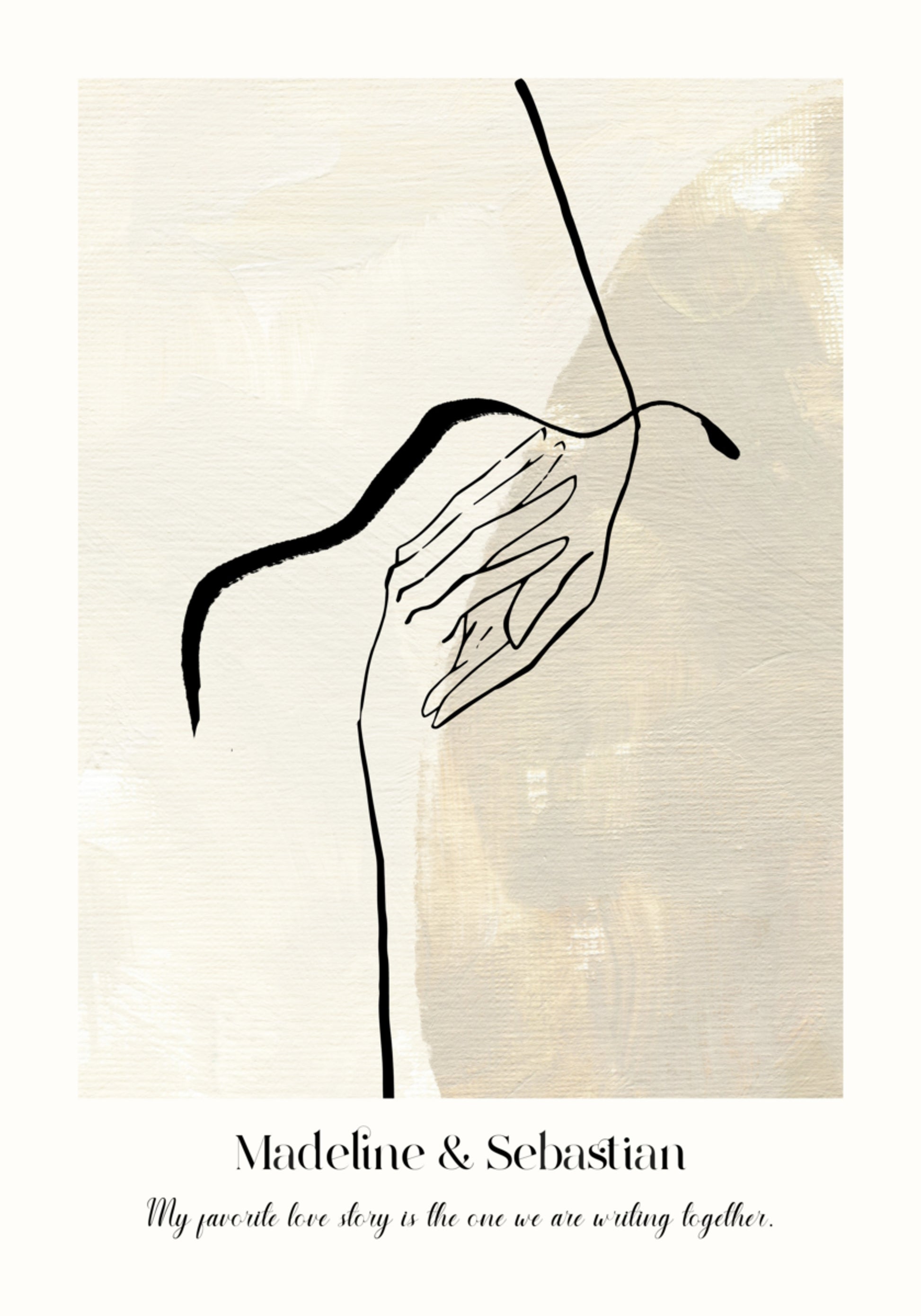 Minimalistisches abstraktes Love Line Art Poster