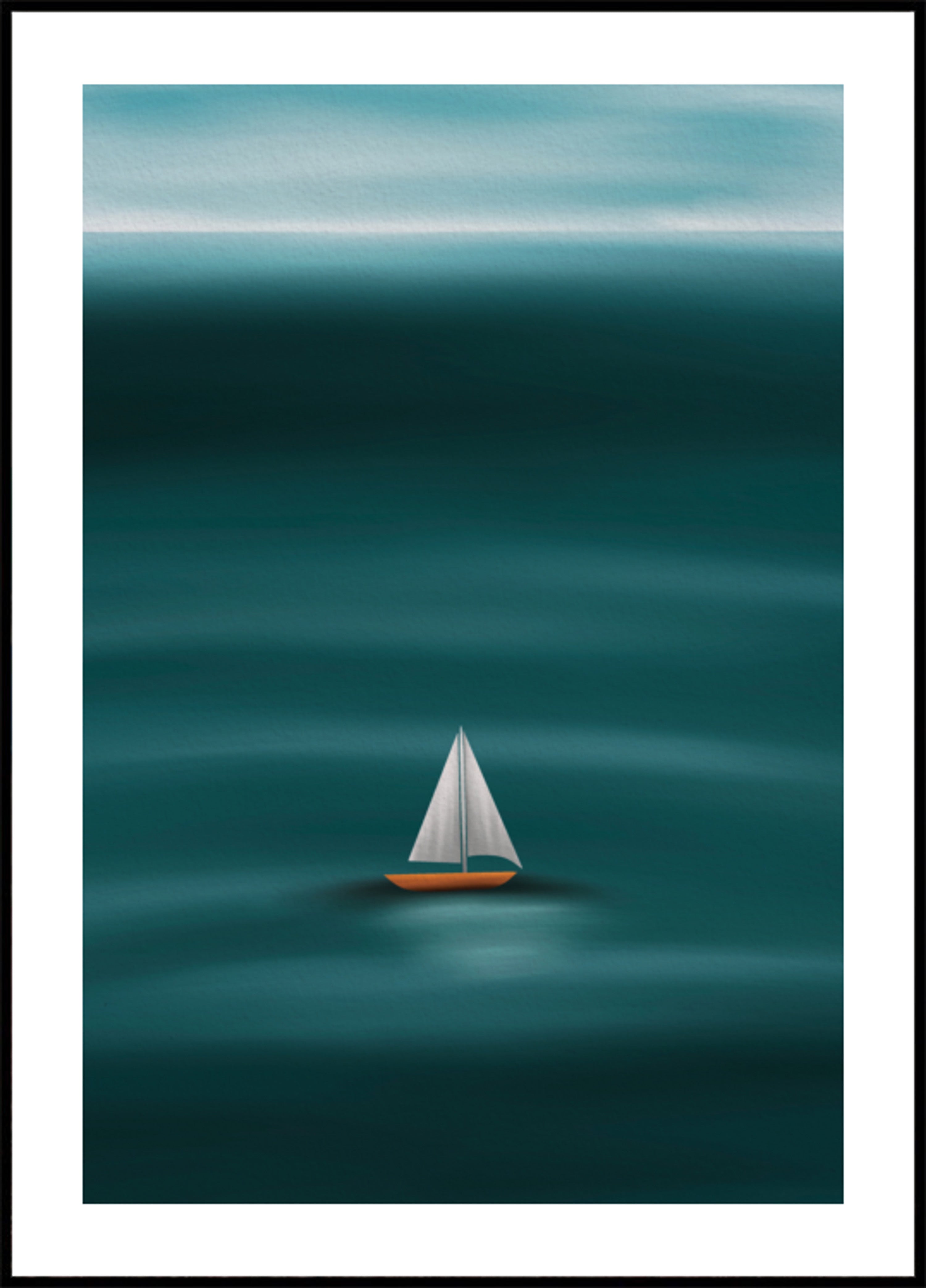 Einsames Segelbootmeer