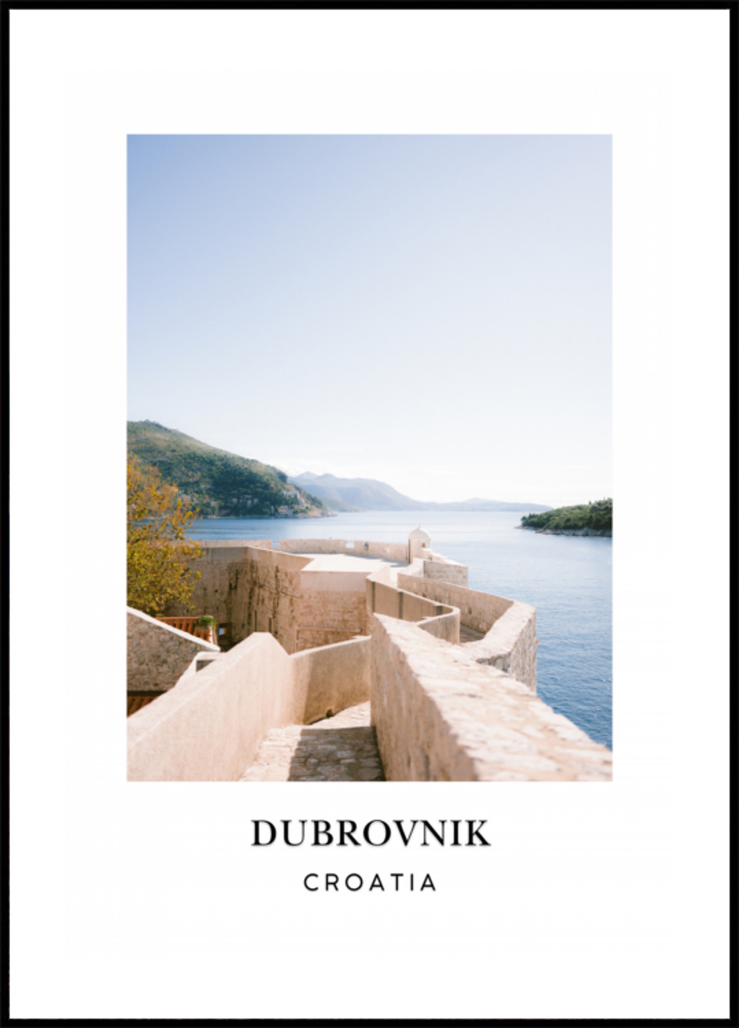 Wand von Dubrovnik Kroatien Reiseplakat