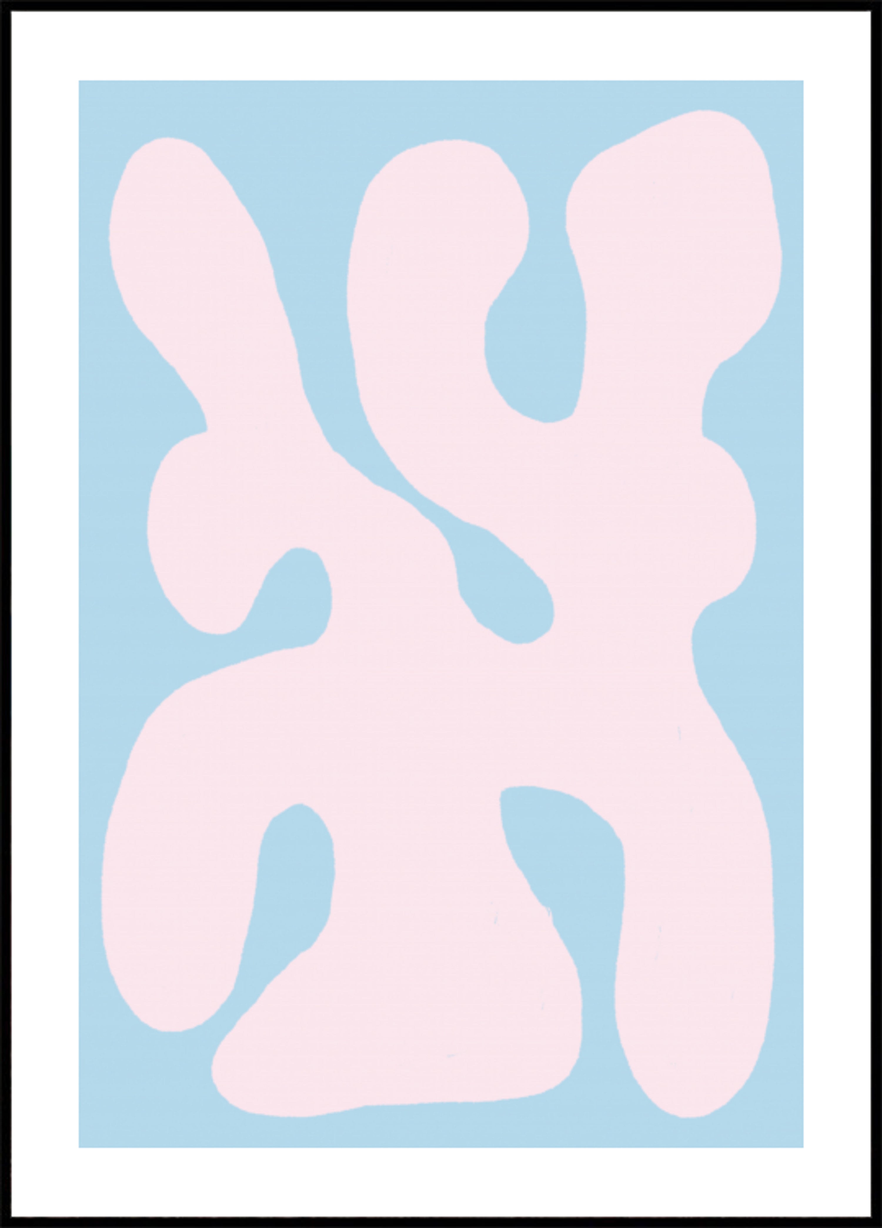 Flüssige, pastellfarbene, organische Form