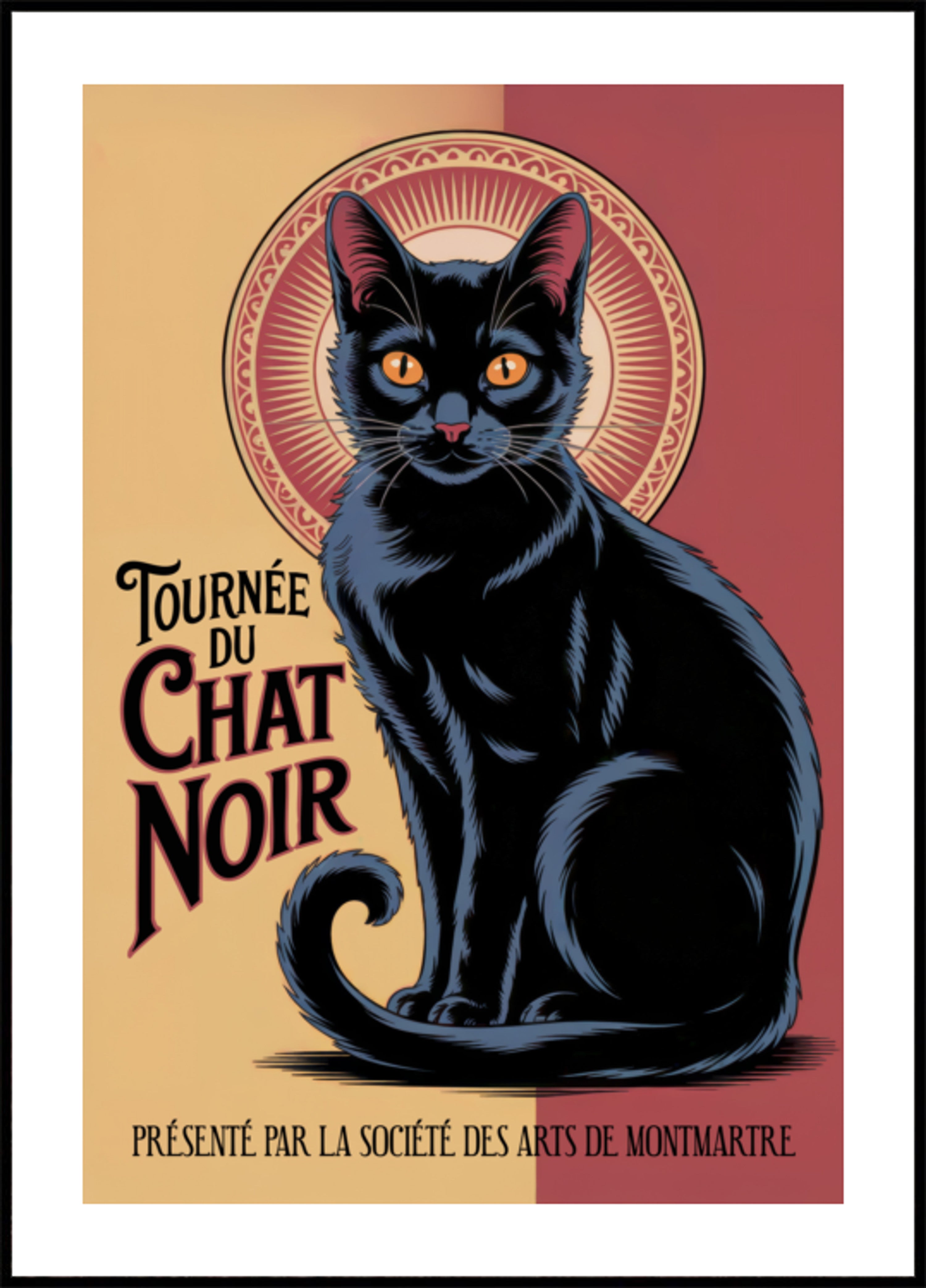 Vintage französische schwarze Katze