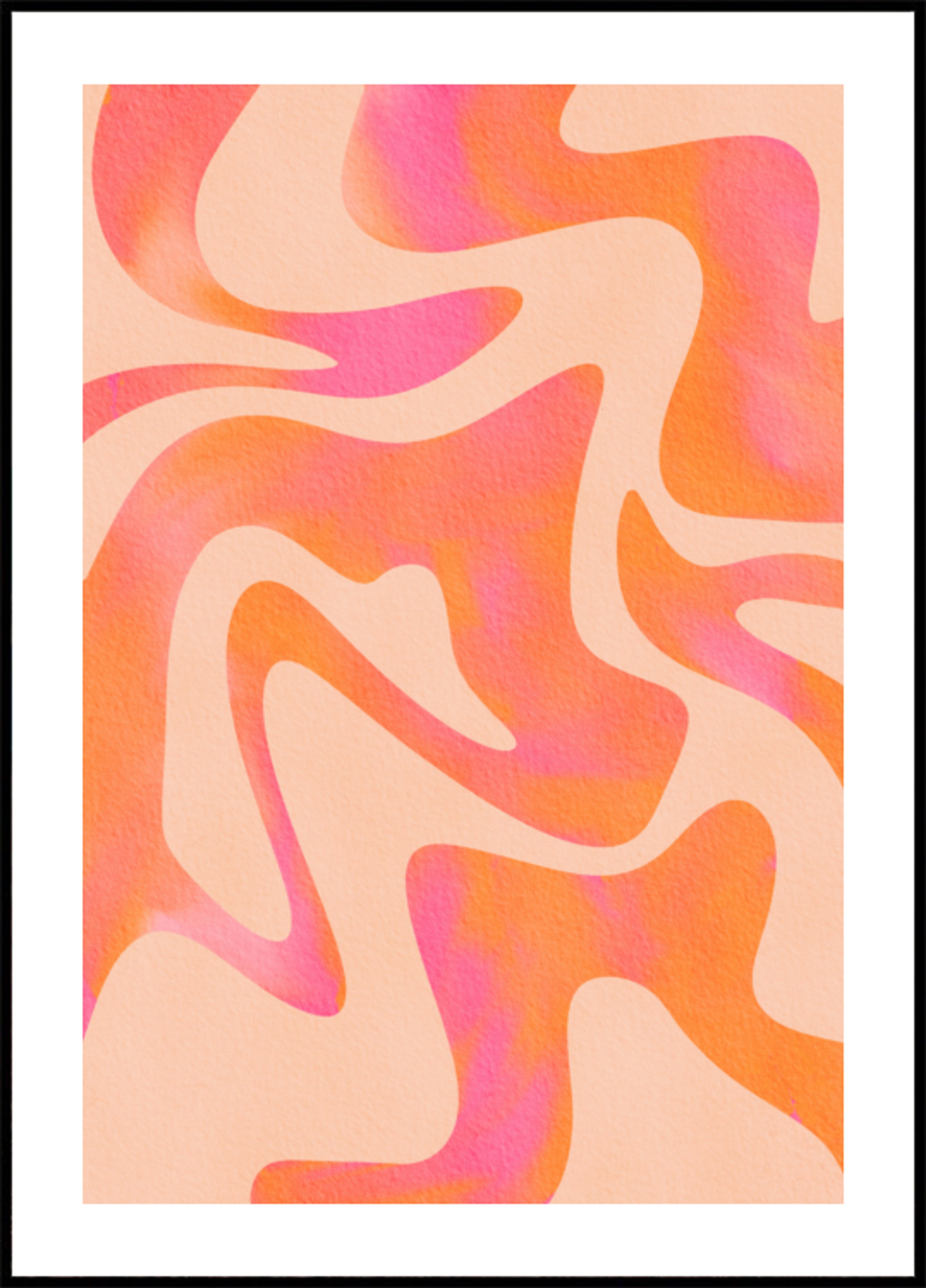 Groovige rosa-orangefarbene Wirbel