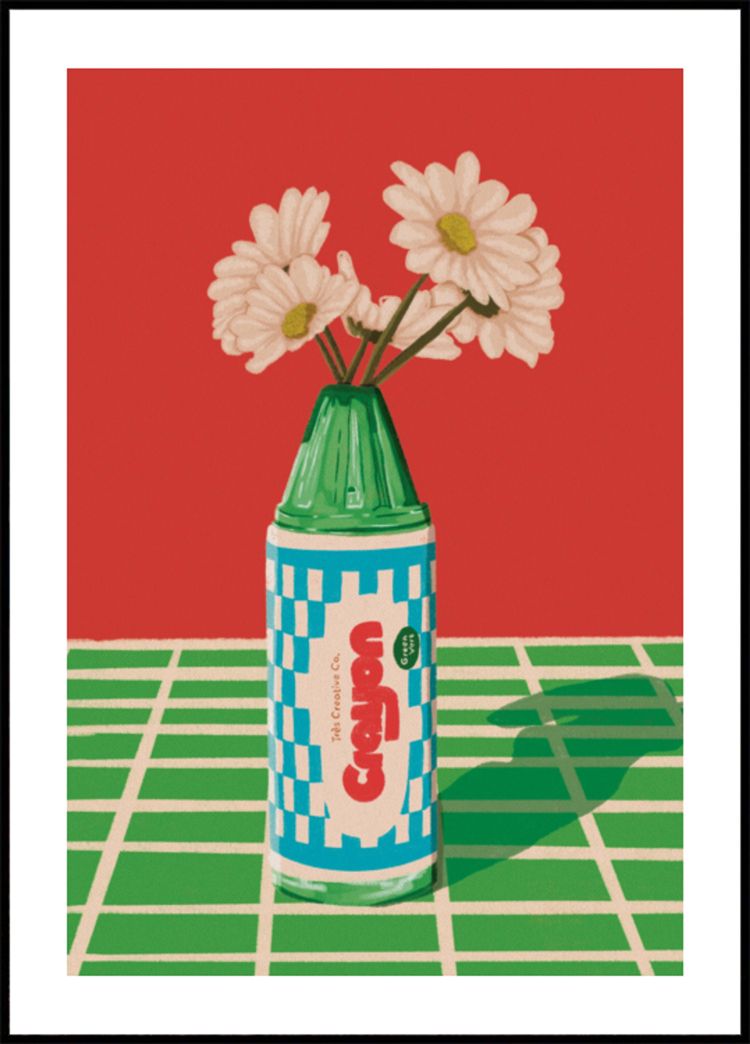 Verspielte Buntstift-Gänseblümchen