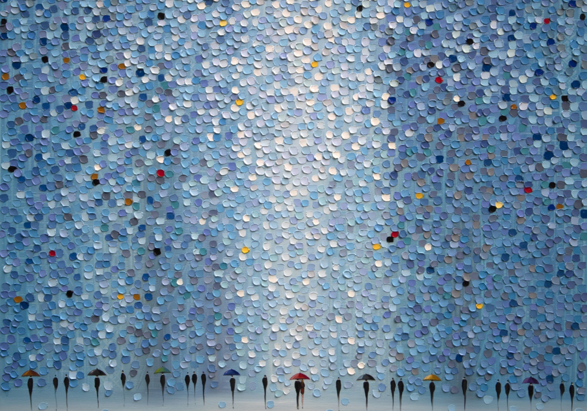 Regenschirme im Regen