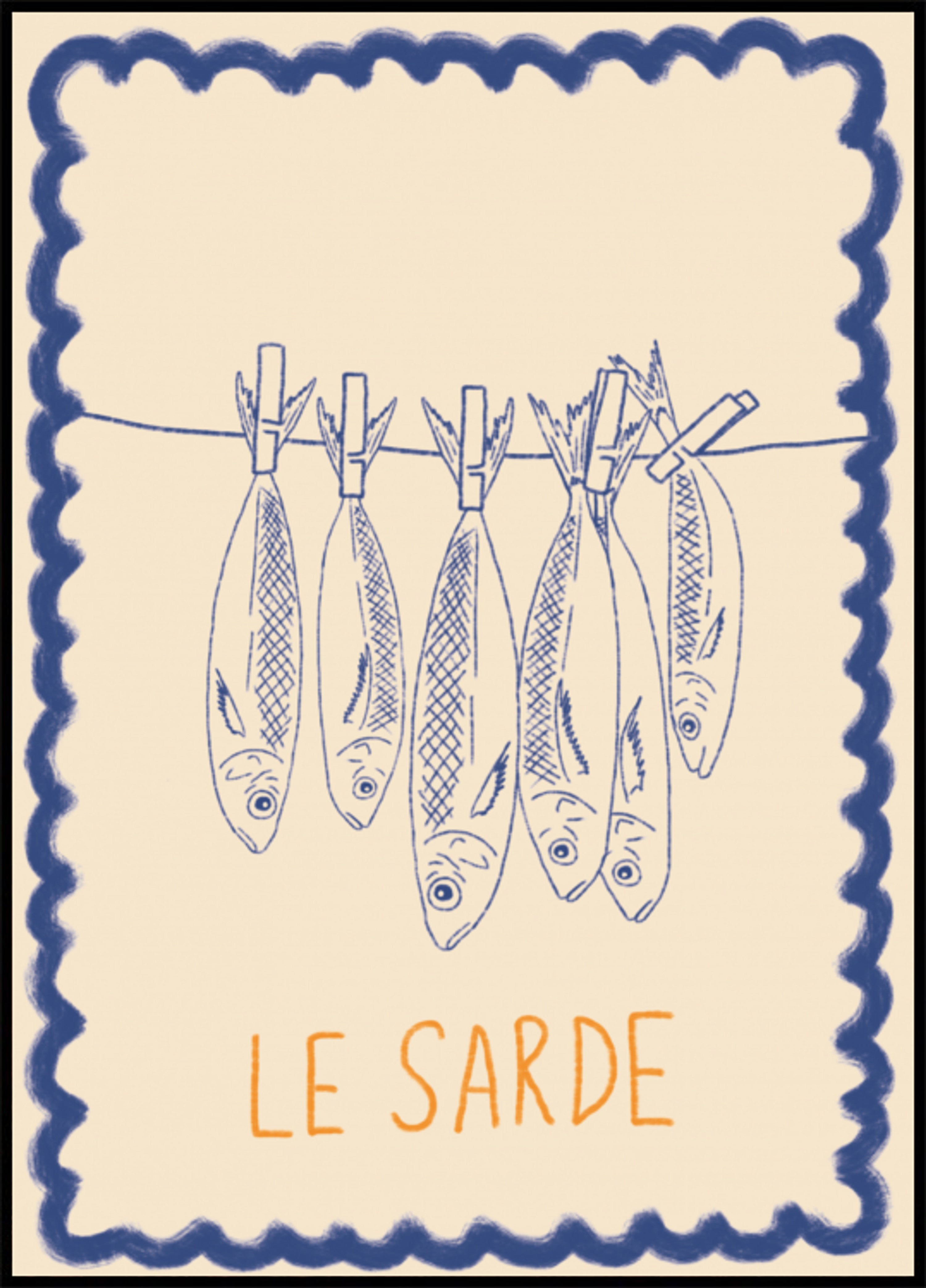 Rustikale Sardinen-Illustration