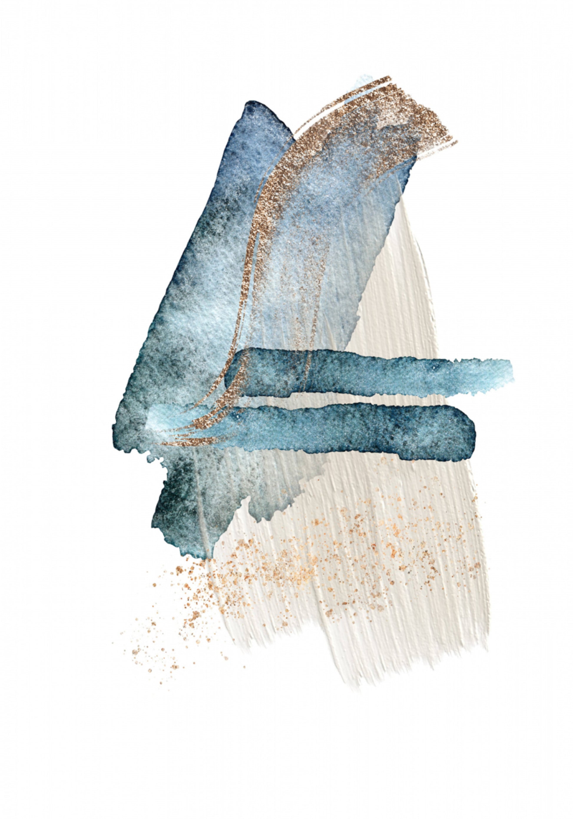 Moderne blaue Goldstriche
