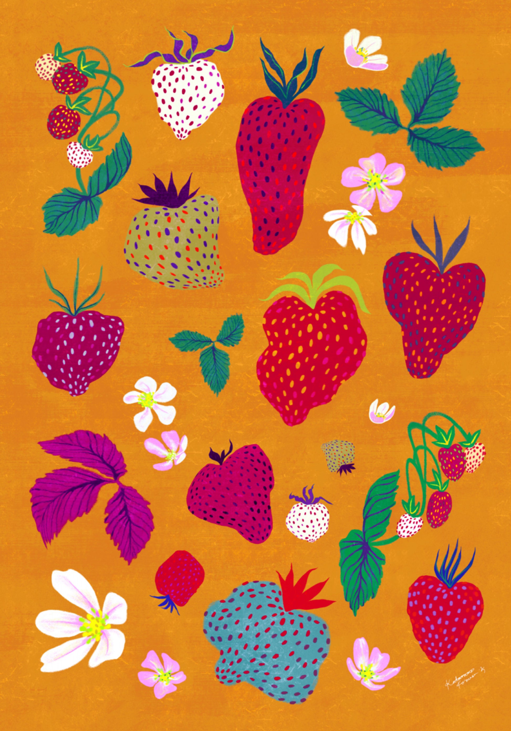 Buntes Erdbeerbeet