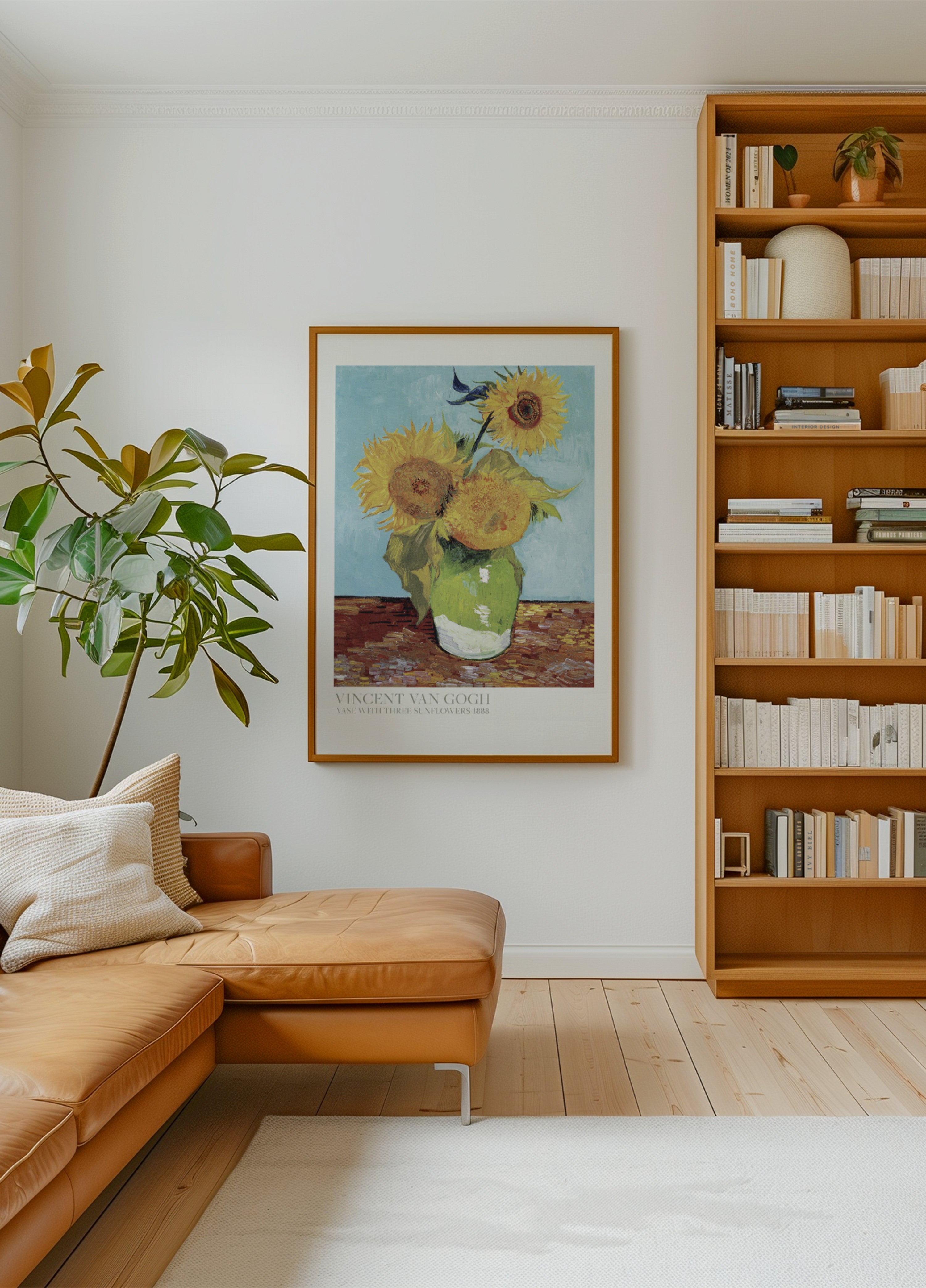 Vase mit drei Sonnenblumen
