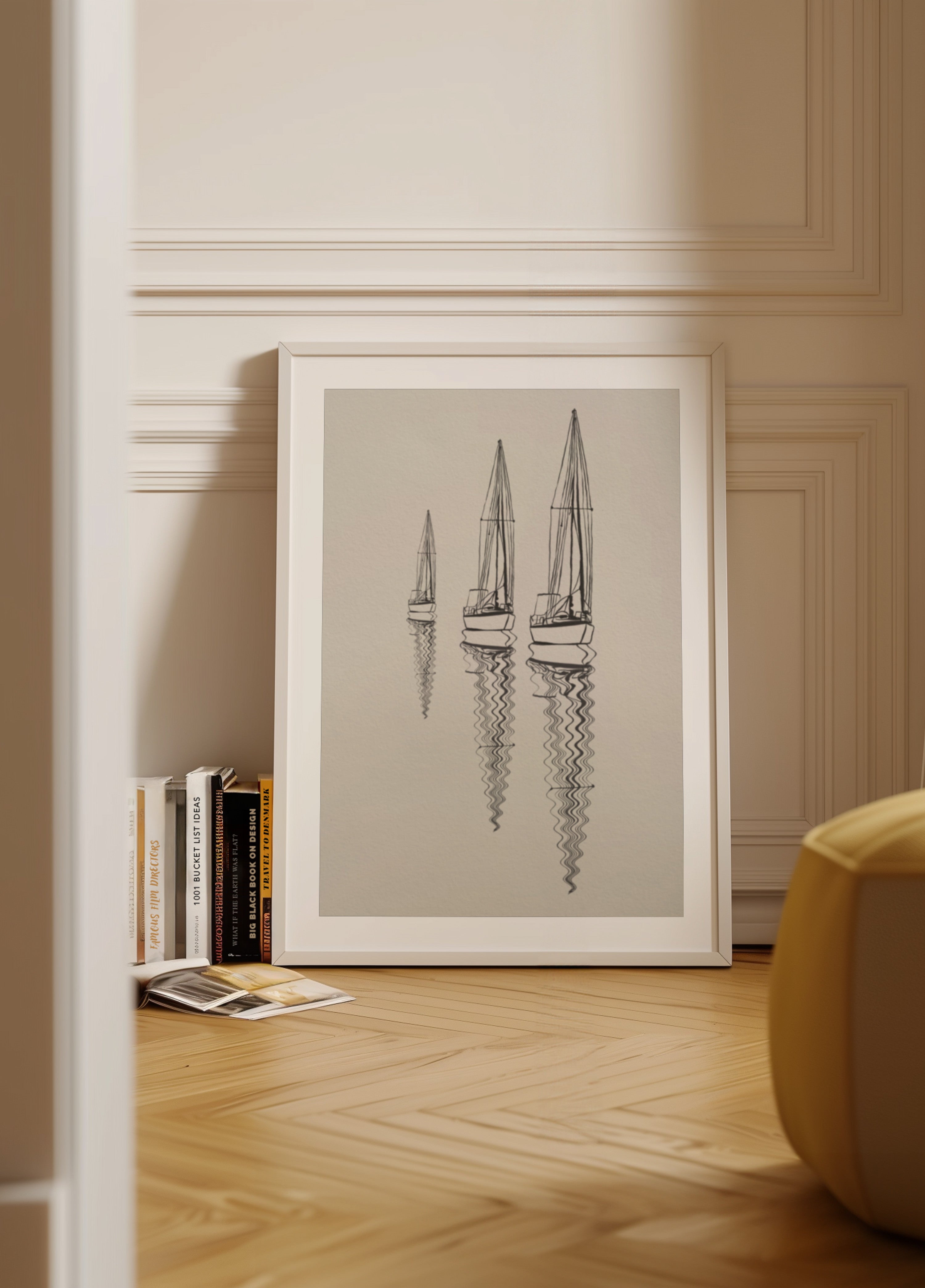 Ruhige Segelboot-Reflexionen