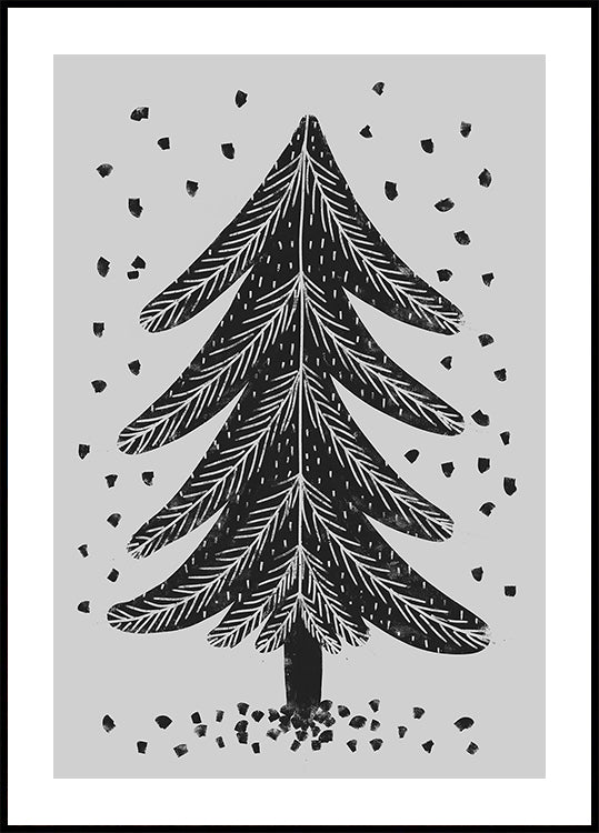 Monochrome Pinefall Plakat - Posterbox