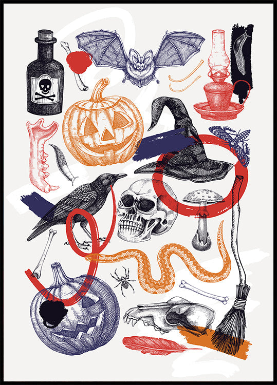 Halloween Collage Art Plakat - Posterbox